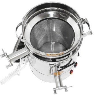 Mellarius MaxiLine 35 kg Abfüllbehälter mit integriertem Heizelement - 2 Quetschhähne 