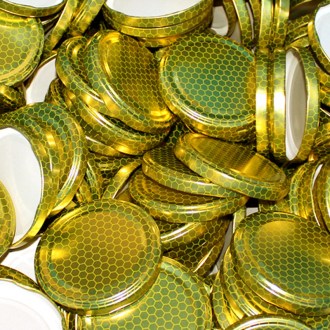 Twist Off 82er TO Deckel - gold Waben - 700 Stück - ganzer Karton