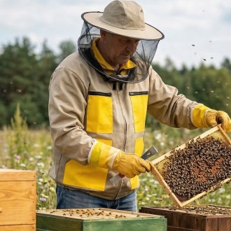 Imkerjacke mit Reißverschluss Beige - S-XXXL