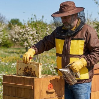 Imkerjacke mit Reißverschluss Braun - S-XXXL
