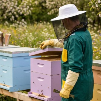 Imkerjacke mit Imkerhut und Reißverschluss - grün - 52-60