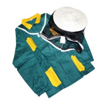 Imkerjacke mit Imkerhut und Reißverschluss - grün - 52-60