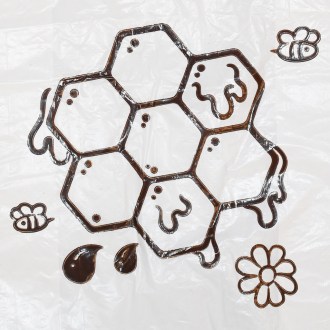 Plastiktaschen mit Griffen - Wabenmotiv - 22 x 38 cm - 200 Stück