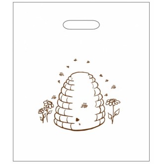 Plastiktaschen mit einem Bienenstockmotiv 30×35 cm - 50 Stück