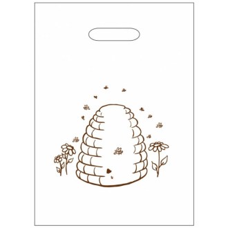 Plastiktüten mit Bienenstockmotiv 25×35 cm - 50 Stück