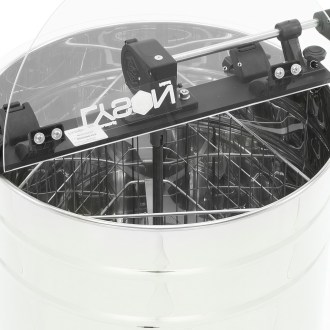 3-Waben Diagonal Honigschleuder mit Handantrieb, Universalkorb BASIC Lyson FI Ø50,