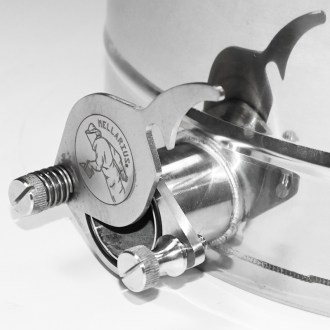 Abfüllkübel 50 kg Mellarius MaxiLine aus Edelstahl und vier Spannverschlüssen