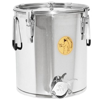 Abfüllkübel 35 kg Mellarius MaxiLine aus Edelstahl und vier Spannverschlüssen