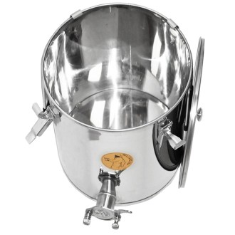 Abfüllkübel 35 kg Mellarius MaxiLine aus Edelstahl und vier Spannverschlüssen