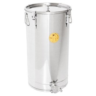 Abfüllkübel 50 kg Mellarius MaxiLine aus Edelstahl und vier Spannverschlüssen