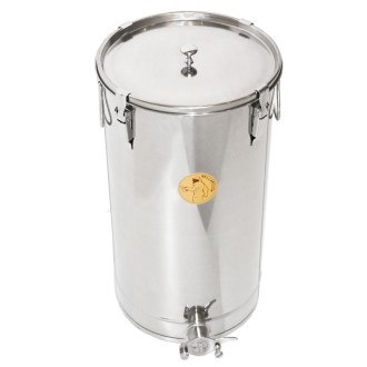 Abfüllkübel 50 kg Mellarius MaxiLine aus Edelstahl und vier Spannverschlüssen