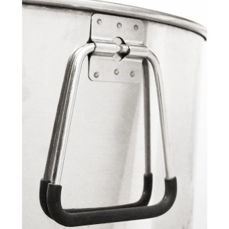 Abfüllkübel 100 kg aus Rostfrei-Quetschhahn Mellarius