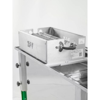 Ruční kotoučový odvíčkovač na rámky z nerezu s vyvíječem 39 × 24 cm