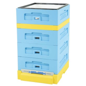 Styroporbeute Dadant Blatt 1/2 mit mit einem hohen hygienischen Boden, bemalt Lyson