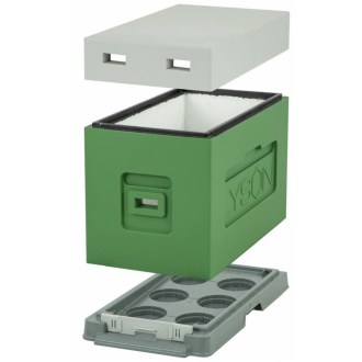 6 Rähmchen Ablegerbeute mit Falzen für Dadant Blatt