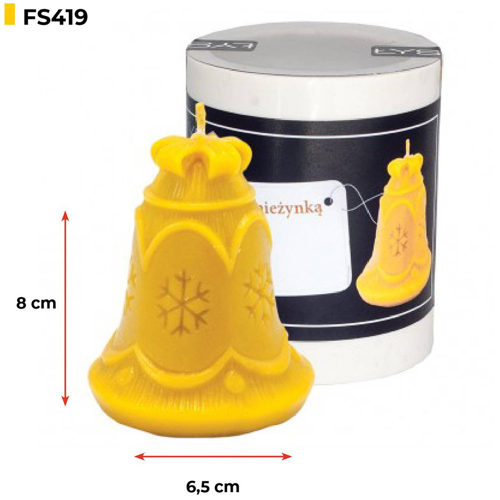 Silikonform für Kerzen – Glocke mit Schneeflocke – 8 cm – FS419