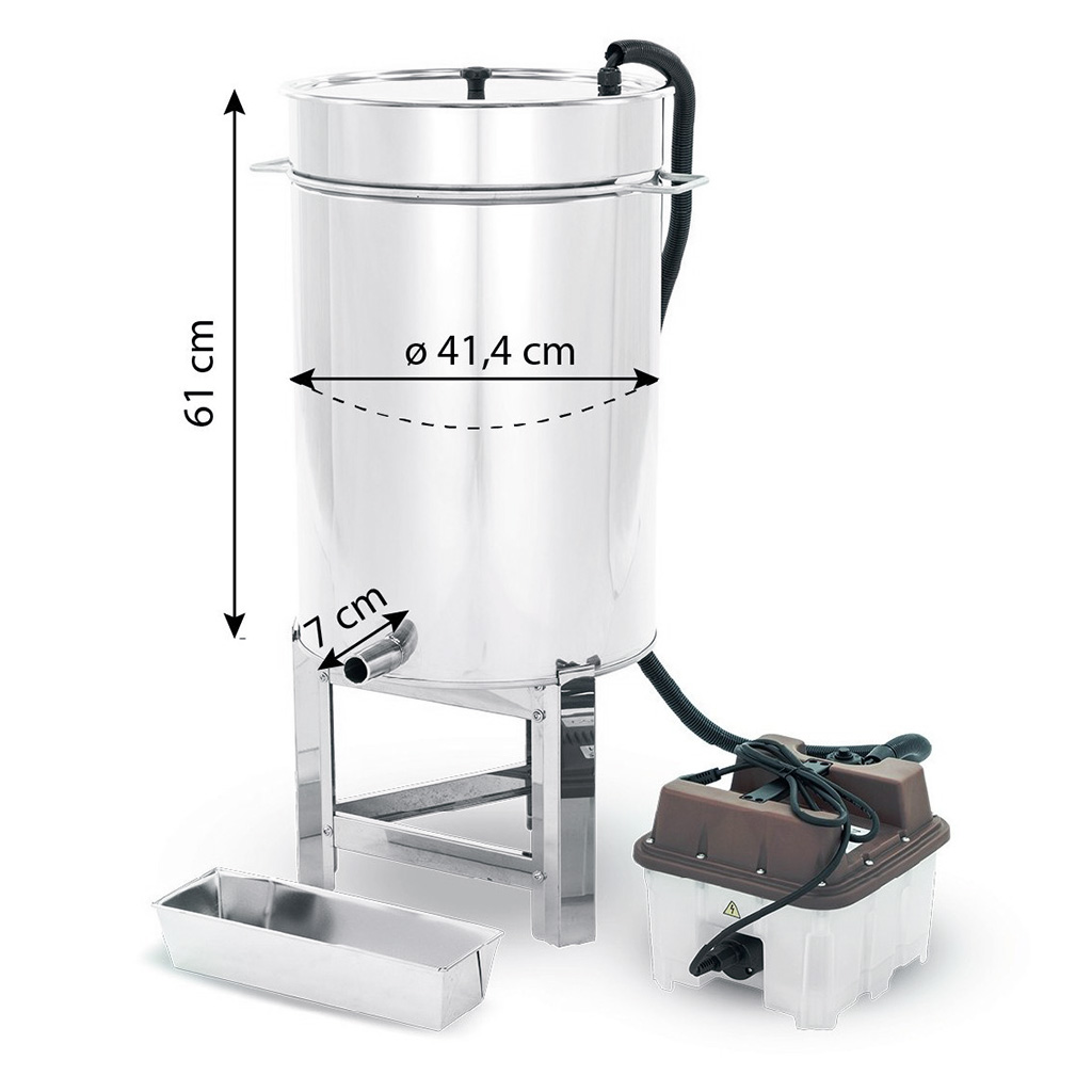 LYSON Dampfwachsschmelzer aus Edelstahl 70 L- rund mit Dampfgerät