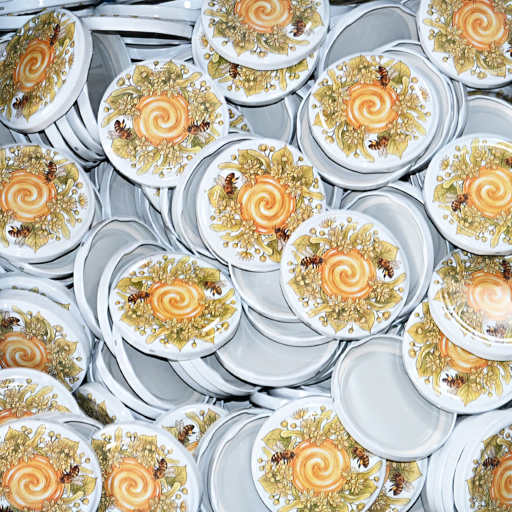 Deckel für Glas TO 82 – Bienen, Linde und Honig 700 Stk. – ganze Karton – HOJ1