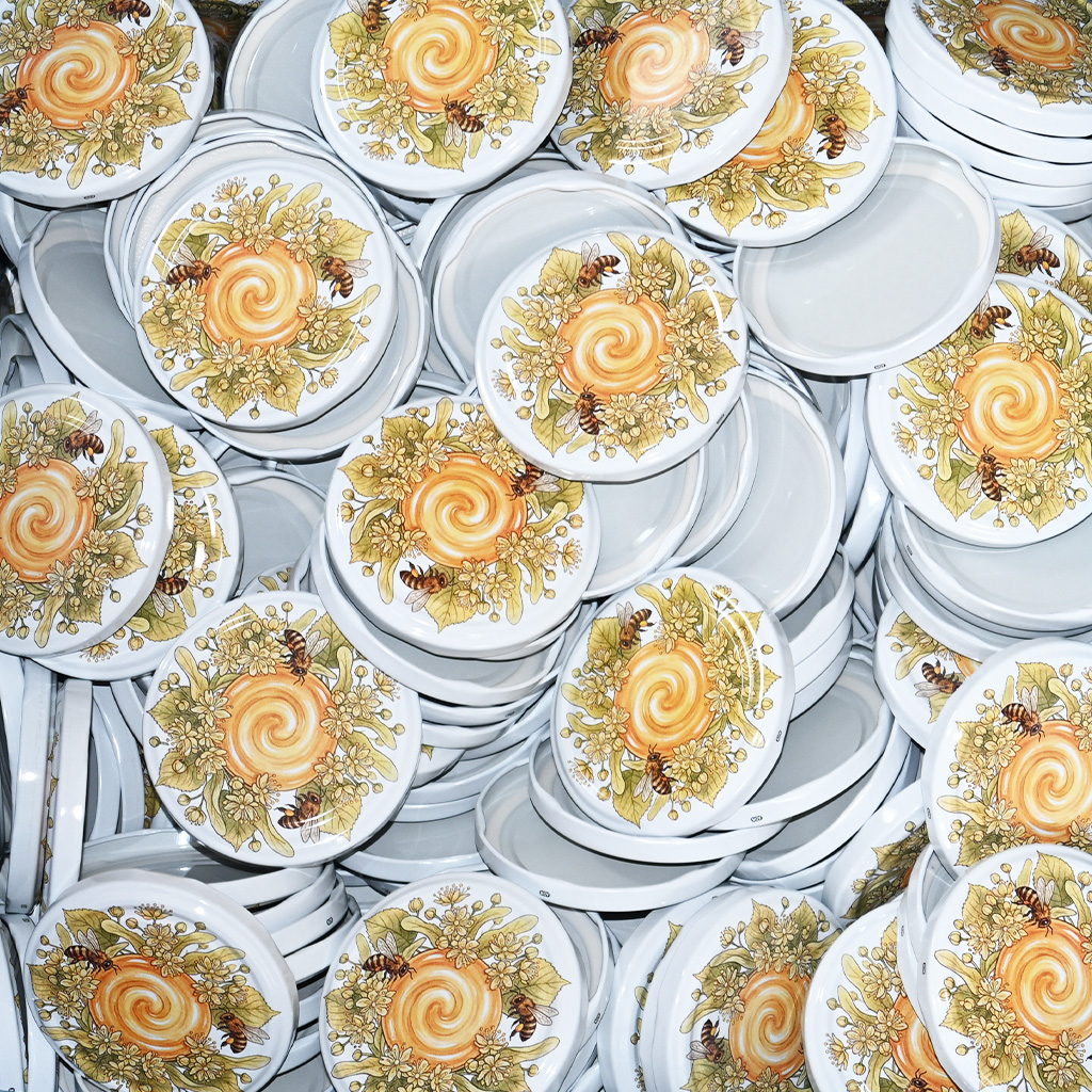 Deckel für Glas TO 82 – Bienen, Linde und Honig 700 Stk. – ganze Karton – HOJ1