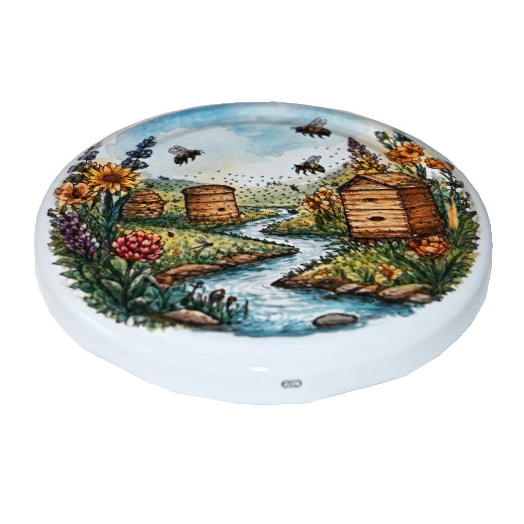 Deckel für Glas TO 82 - Bienenstöcke am Bach - HOJ2