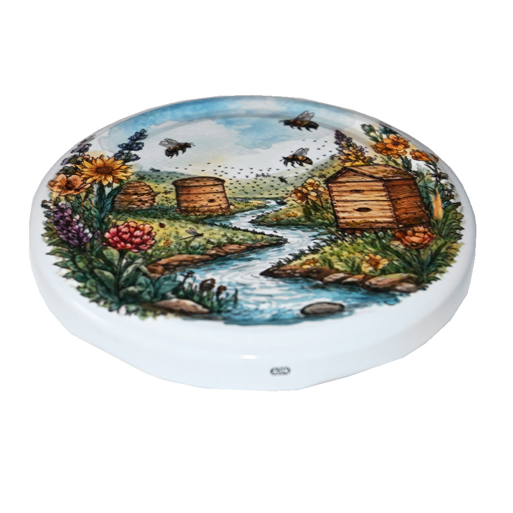 Deckel für Glas TO 82 - Bienenstöcke am Bach - HOJ2