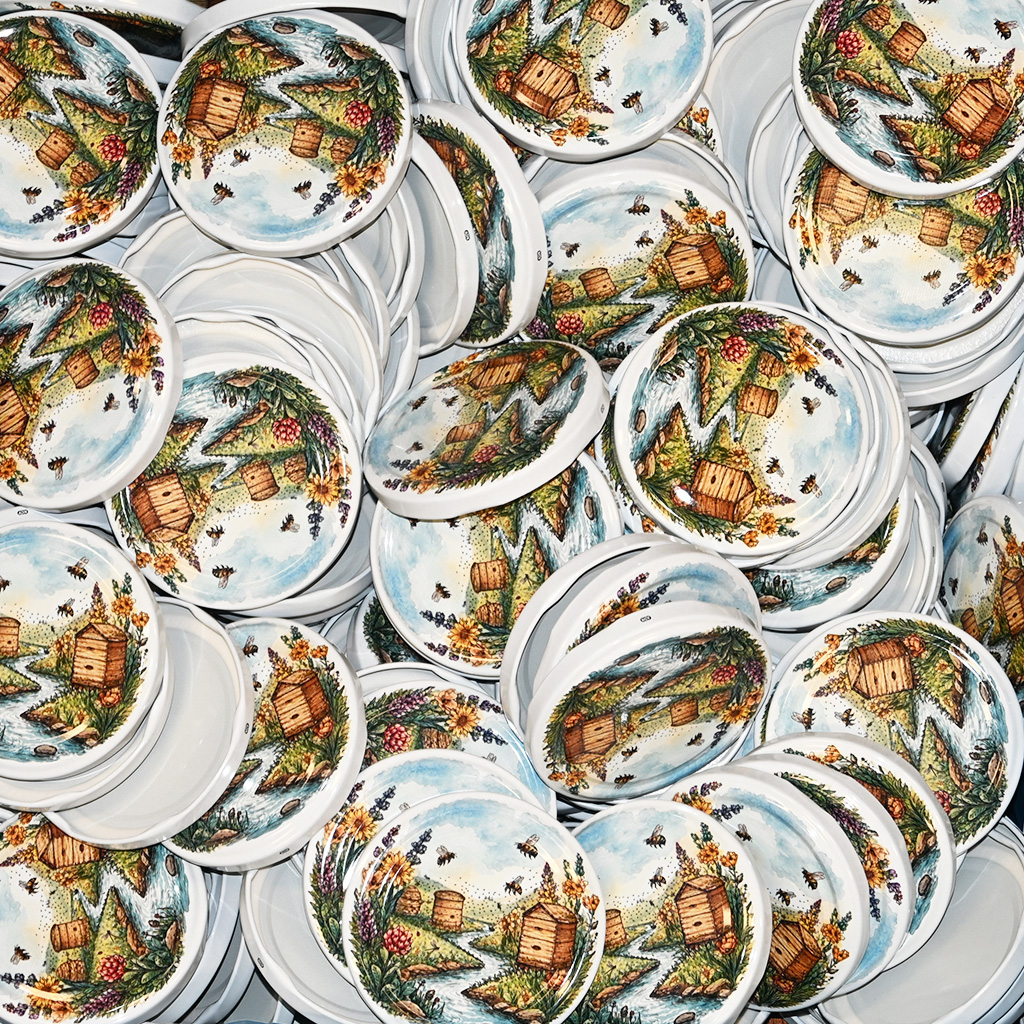 Deckel für Glas TO 82 - Bienenstöcke am Bach - HOJ2