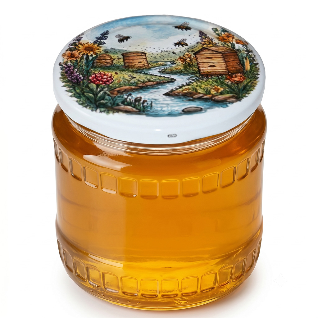 Deckel für Glas TO 82 - Bienenstöcke am Bach - HOJ2