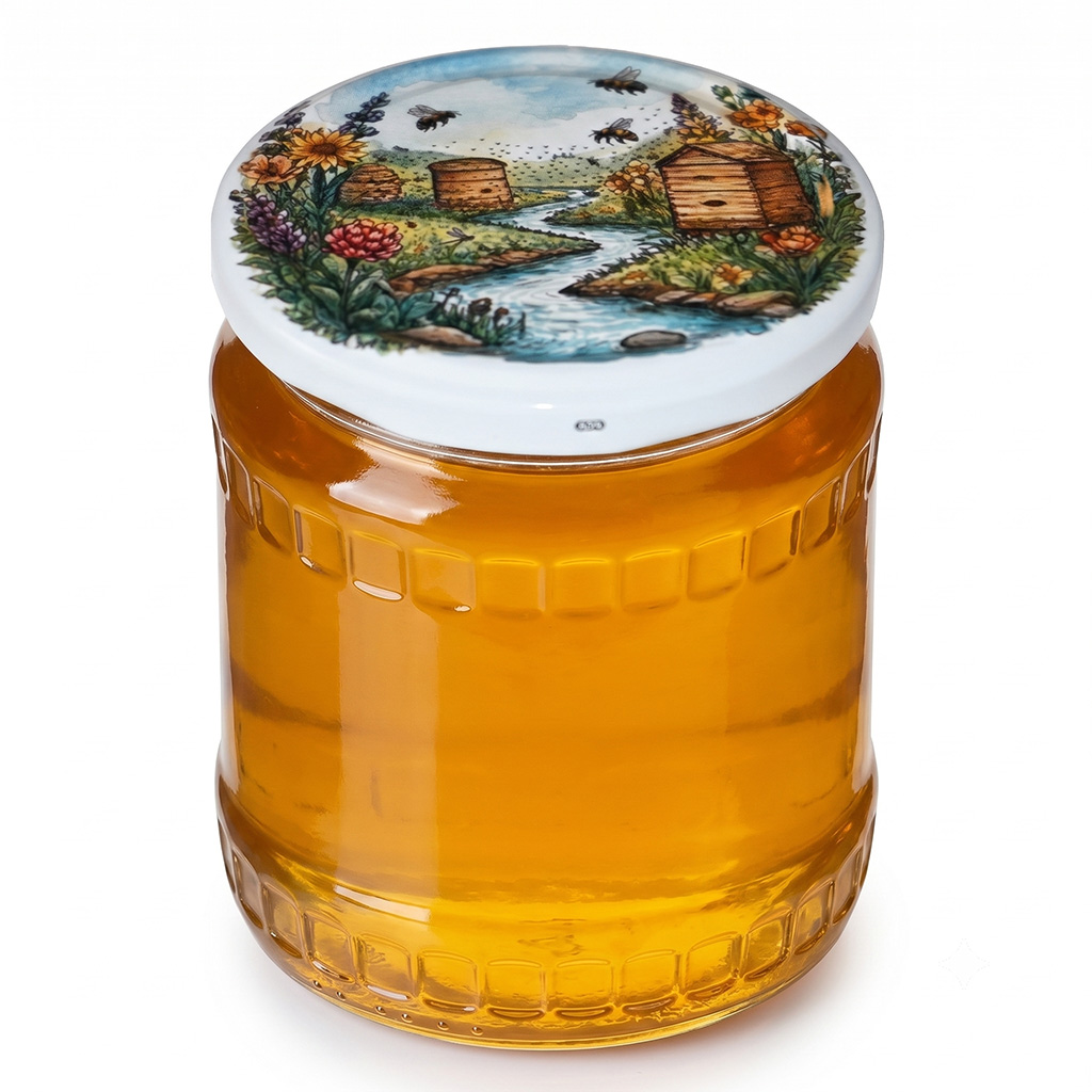 Deckel für Glas TO 82 - Bienenstöcke am Bach - HOJ2