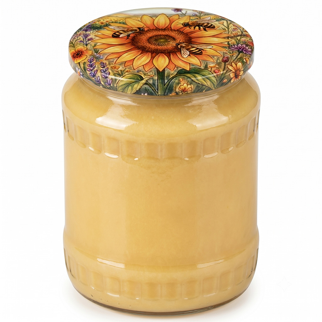 Deckel für Glas TO 82 - Gemalte Sonnenblume - HOJ4