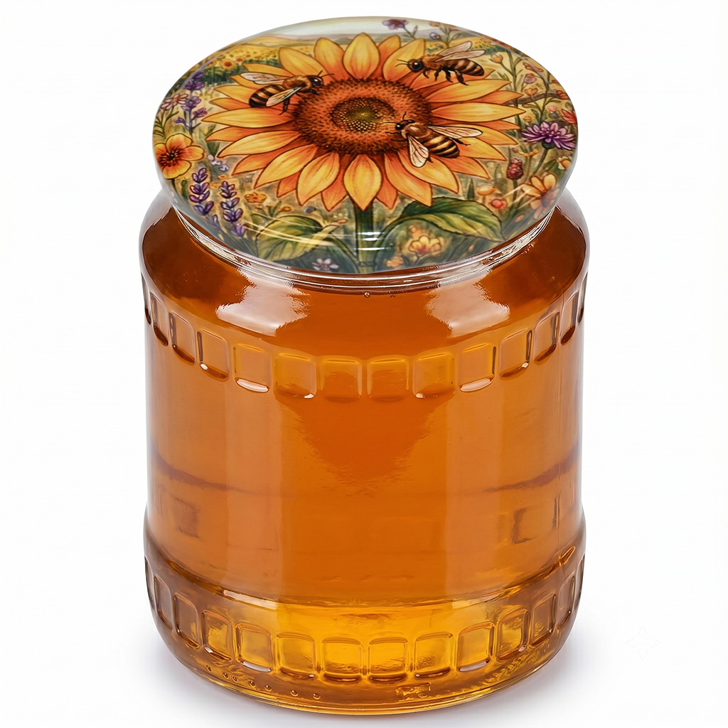 Deckel für Glas TO 82 - Gemalte Sonnenblume 700 Stk. - ganze Kiste - HOJ4